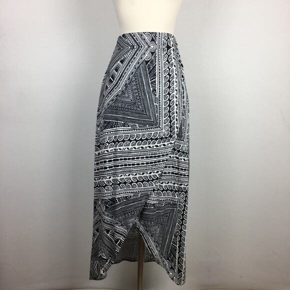 Maeve Black and White Bombra faux Wrap Skirt XS - Picture 2 of 8